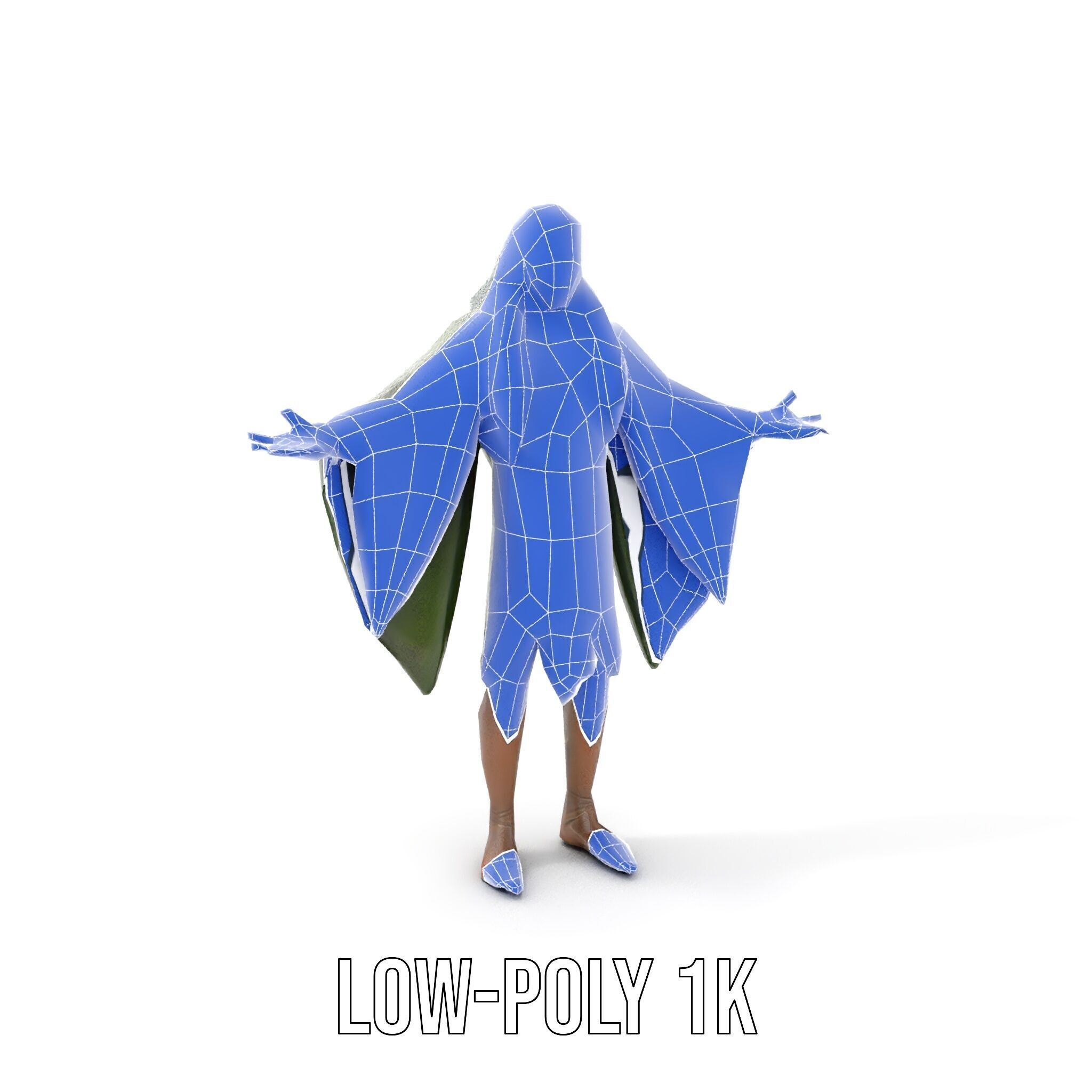 Green Forest Mage Character  Rigged and Animated D Model with... Low-poly 3D model_21