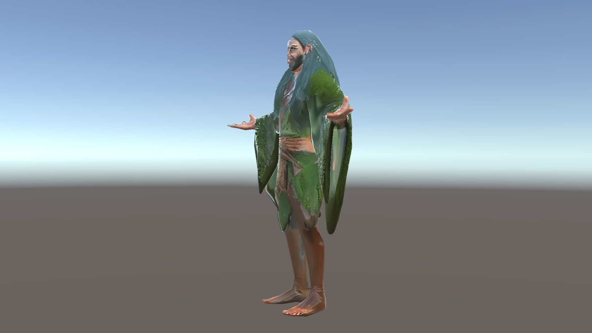 Green Forest Mage Character  Rigged and Animated D Model with... Low-poly 3D model_34