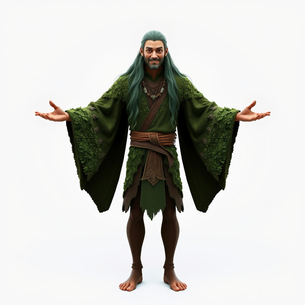 Green Forest Mage Character  Rigged and Animated D Model with... Low-poly 3D model_2