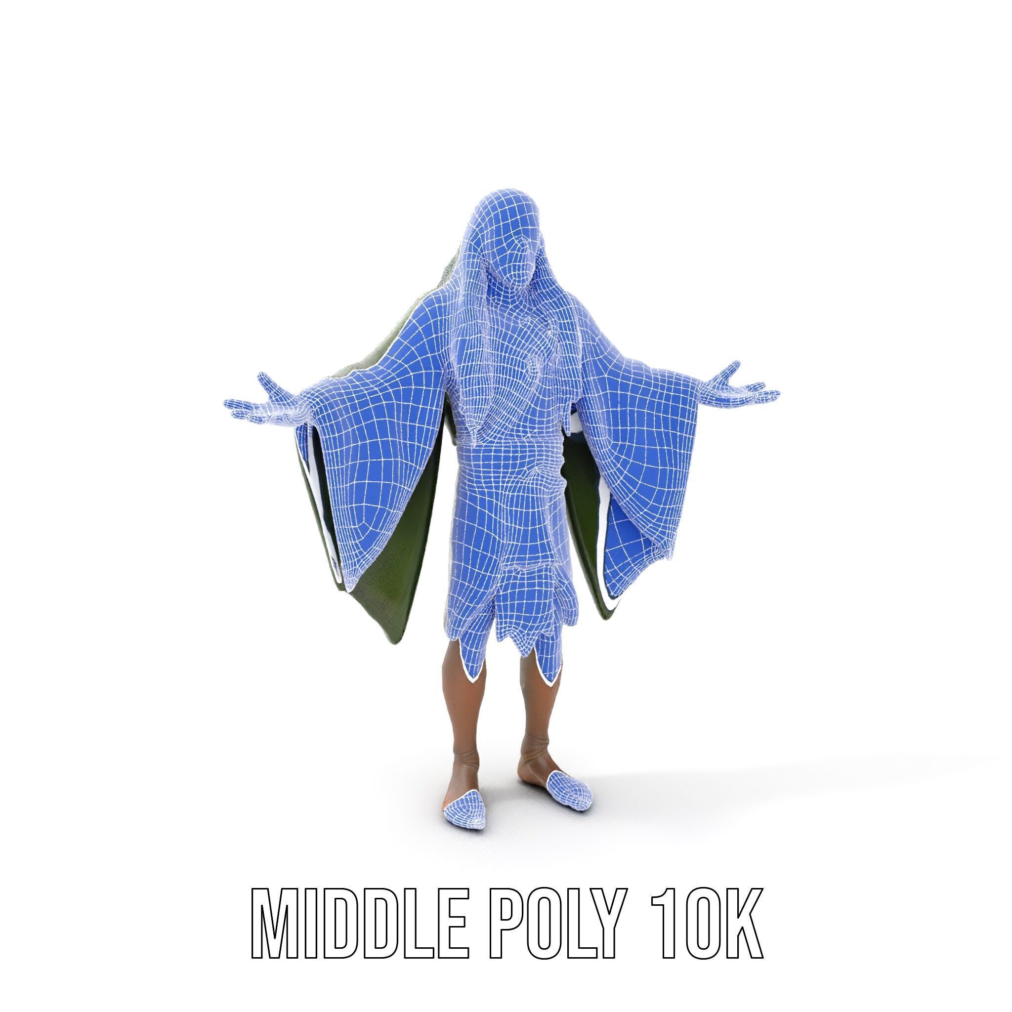 Green Forest Mage Character  Rigged and Animated D Model with... Low-poly 3D model_17