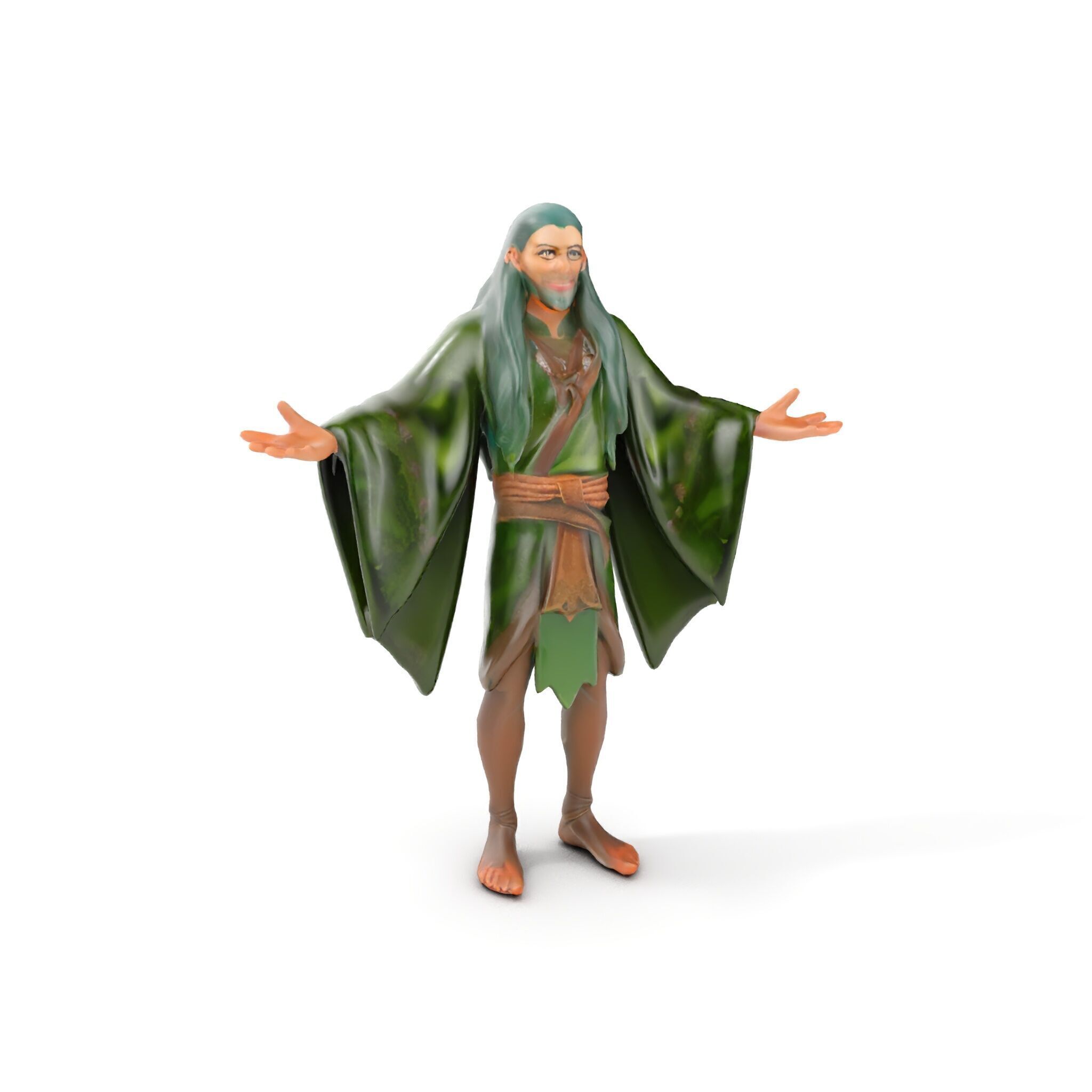 Green Forest Mage Character  Rigged and Animated D Model with... Low-poly 3D model_25