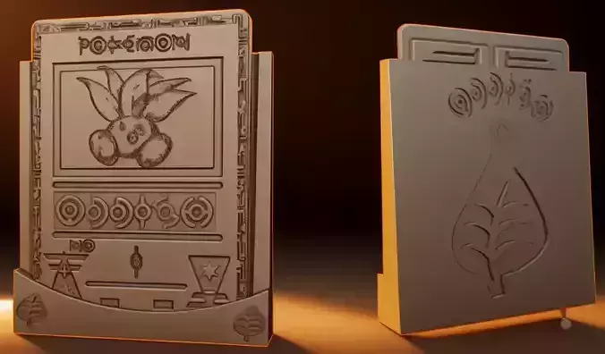 Ancient Oddish 3D Pokemon Card STL with Custom Display Stand