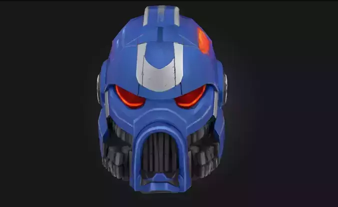 Ultramarine Helmet Sci-Fi Space Armor Headgear