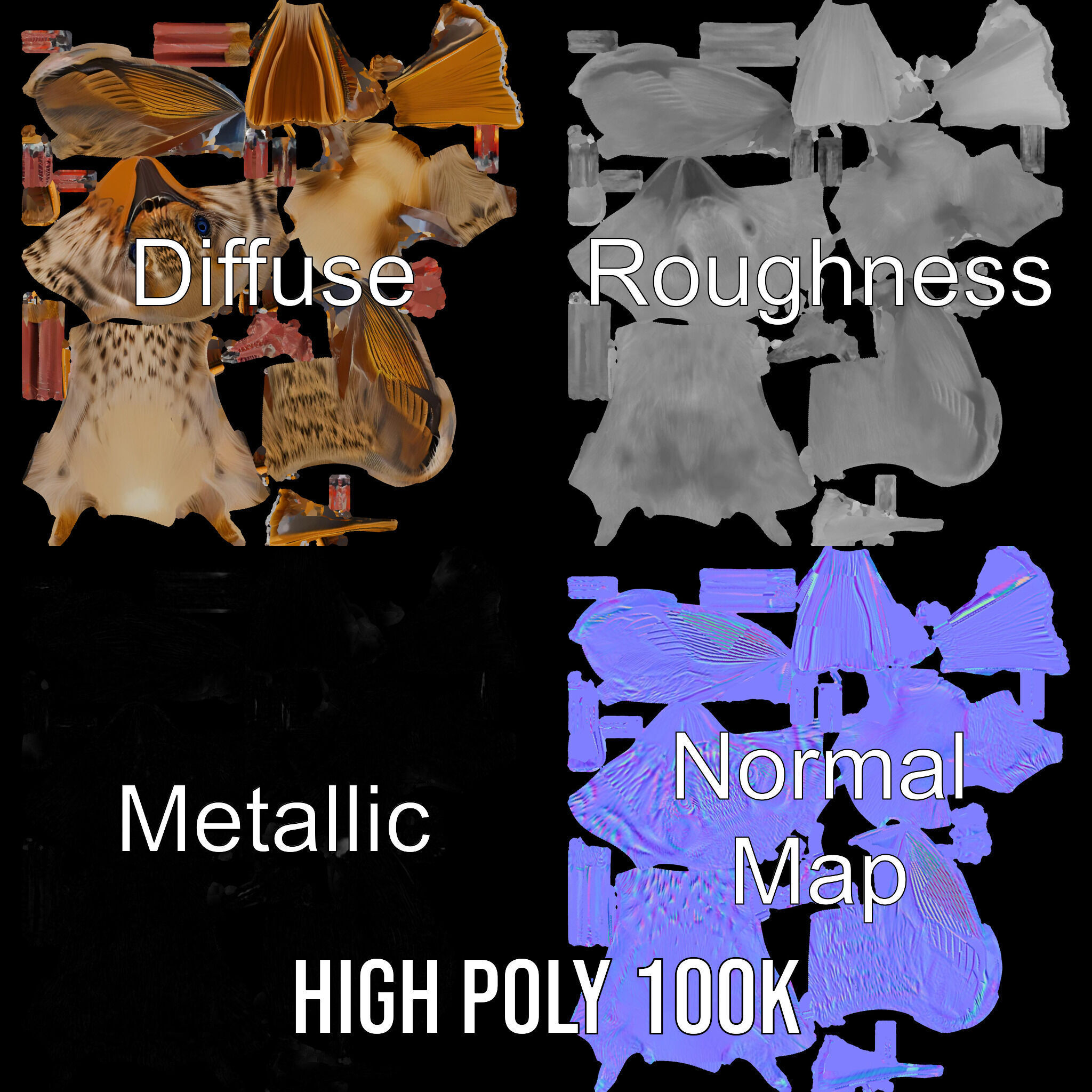 Detailed Realistic Bird D Model Pack Low-poly 3D model_4