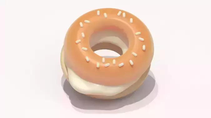 Soft-Glaze Bagel  Real-Time 3D Asset
