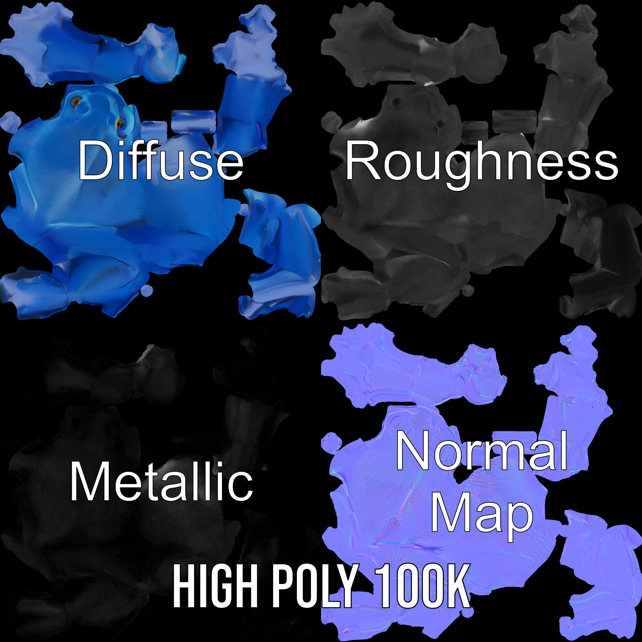 Frog Creature Realistic Model Pack Low-poly 3D model_3