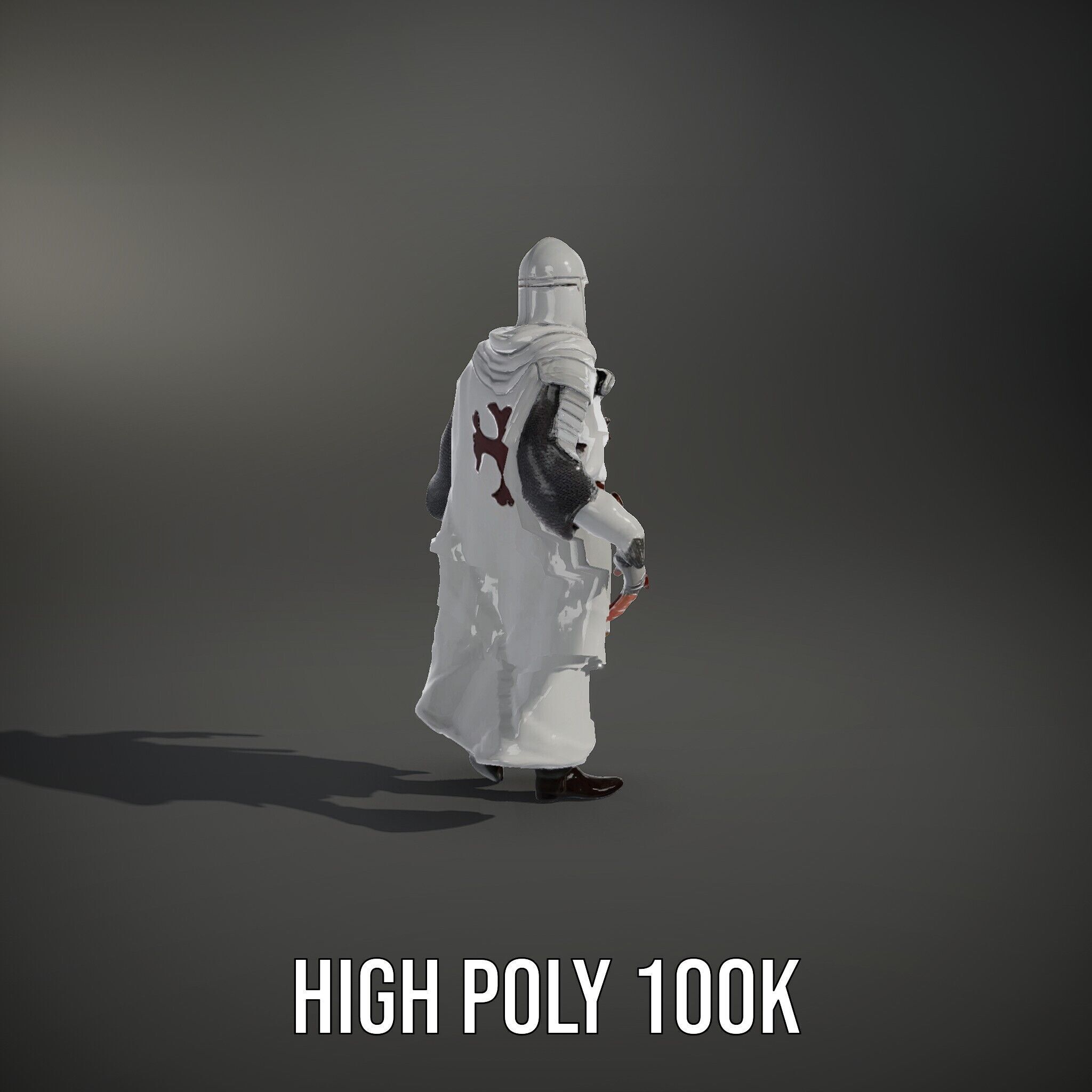 Medieval Knight Character Model Rigged and Animated Low-poly 3D model_12