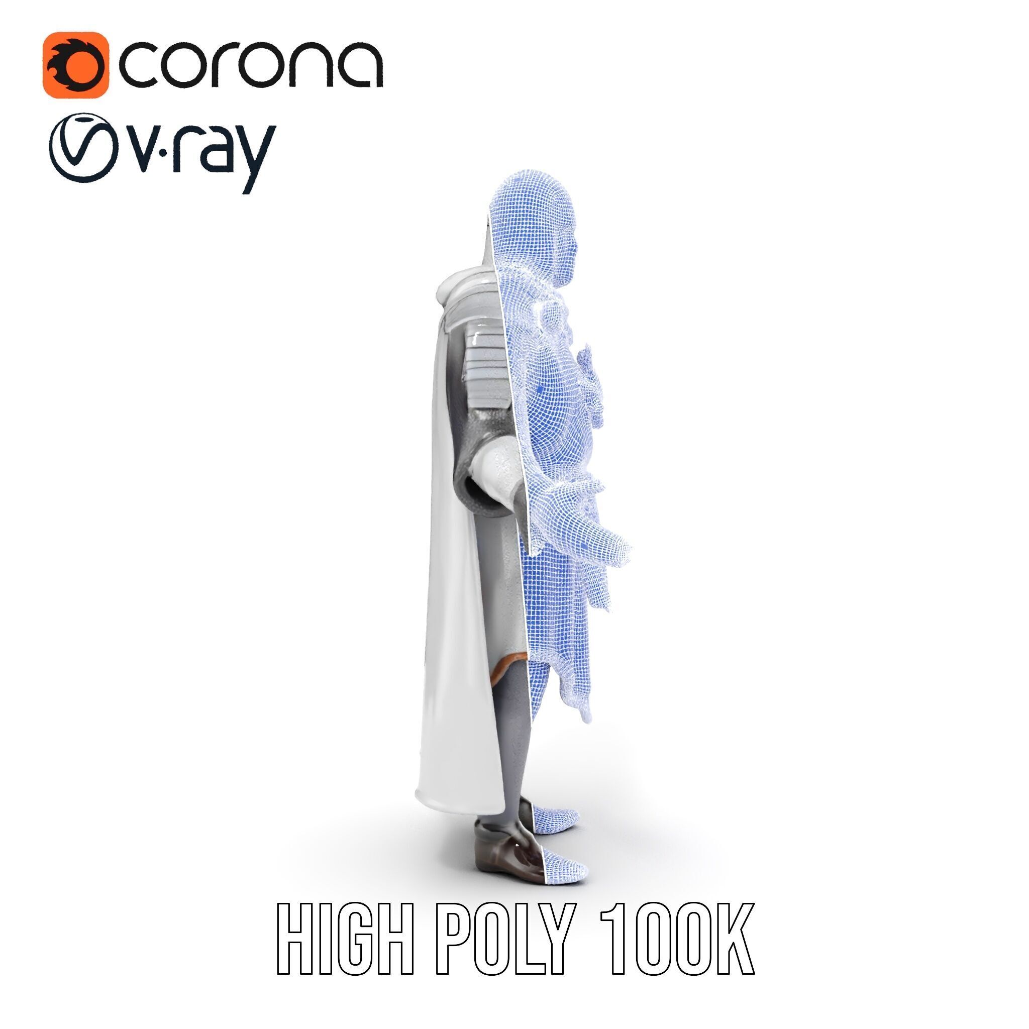 Medieval Knight Character Model Rigged and Animated Low-poly 3D model_41