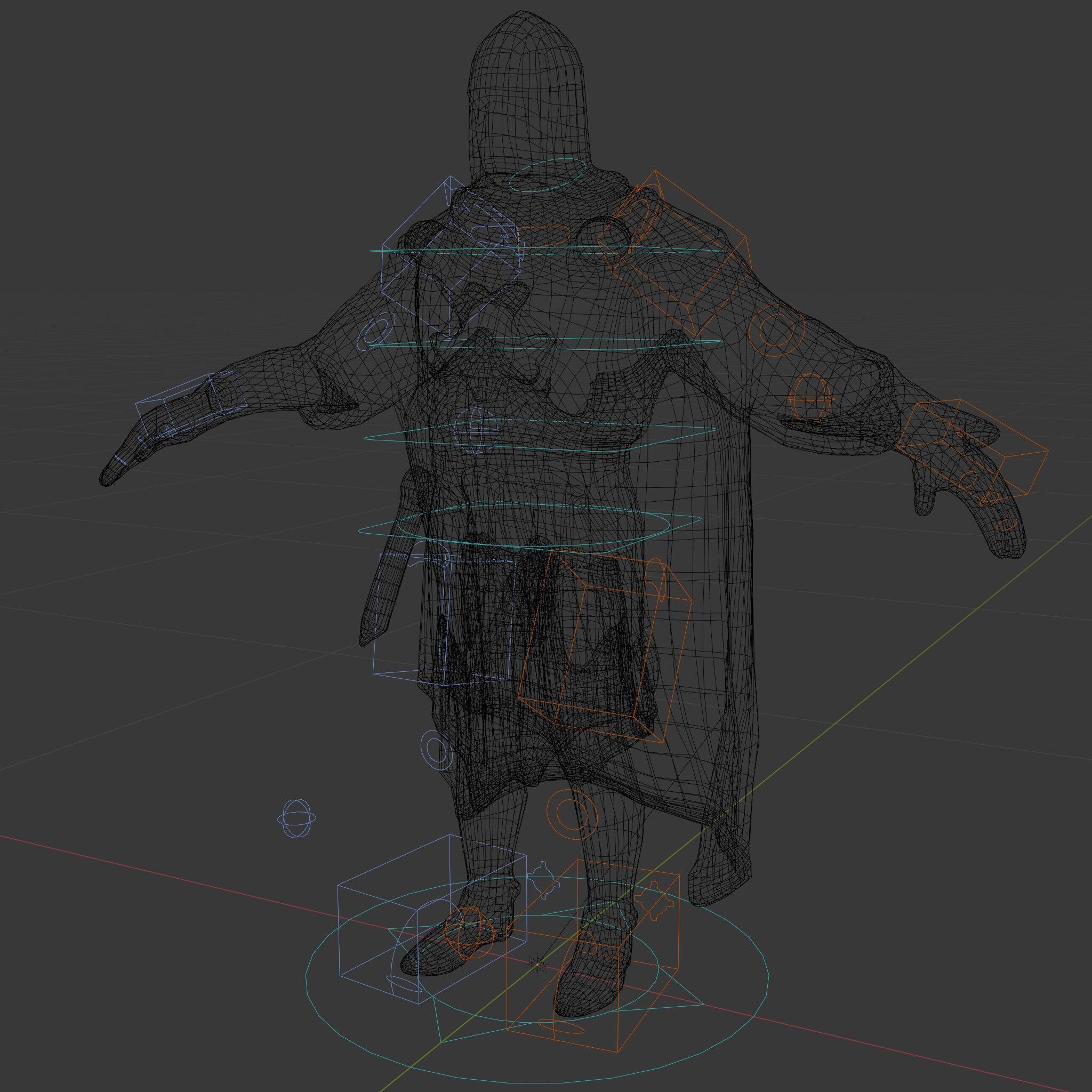 Medieval Knight Character Model Rigged and Animated Low-poly 3D model_10