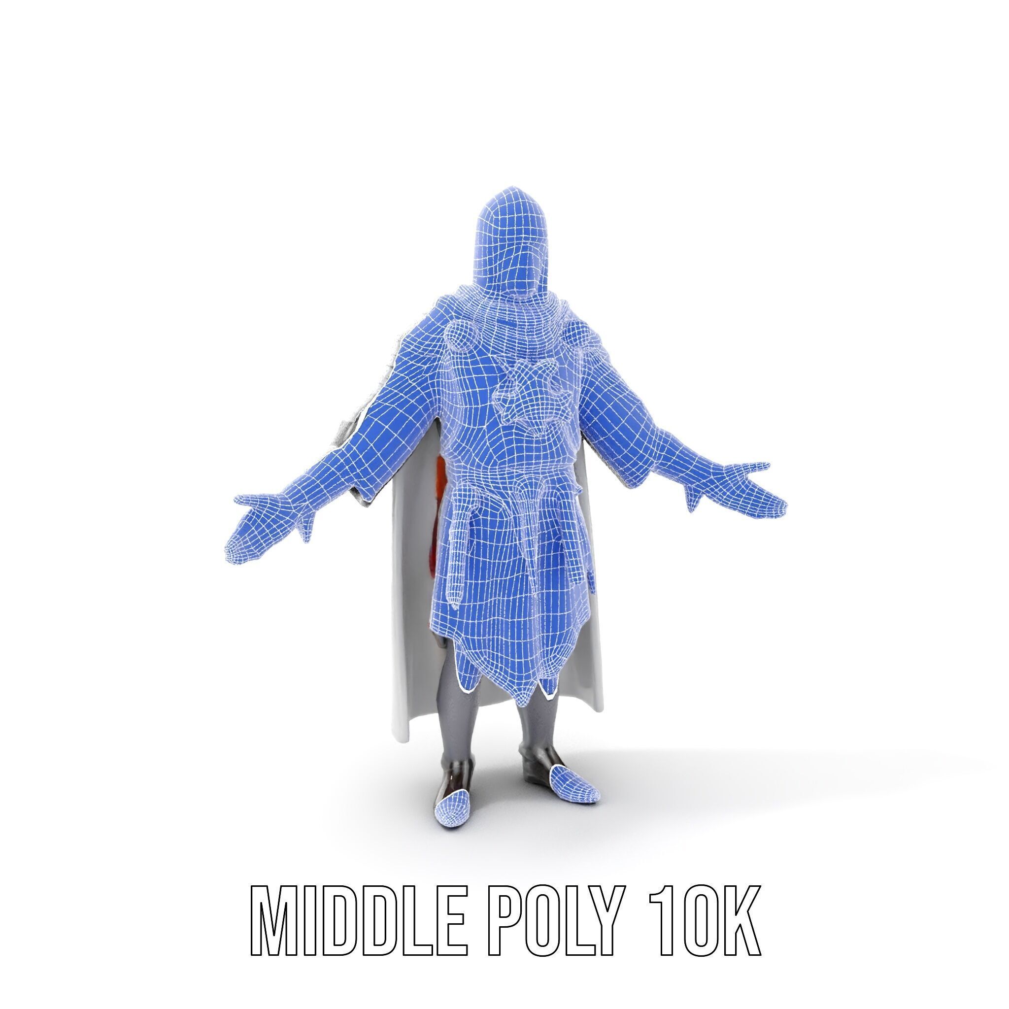 Medieval Knight Character Model Rigged and Animated Low-poly 3D model_31
