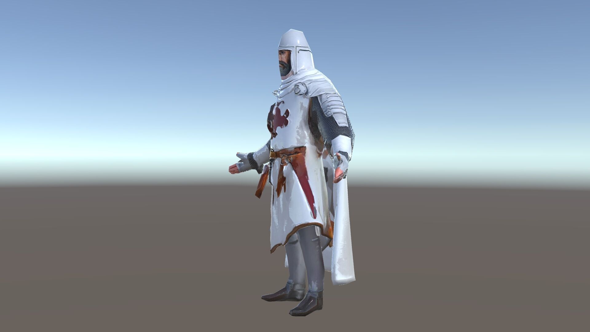 Medieval Knight Character Model Rigged and Animated Low-poly 3D model_35