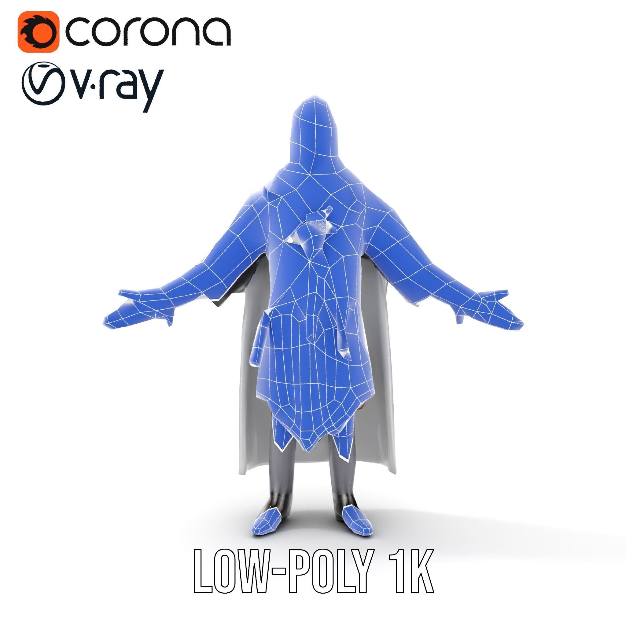 Medieval Knight Character Model Rigged and Animated Low-poly 3D model_24