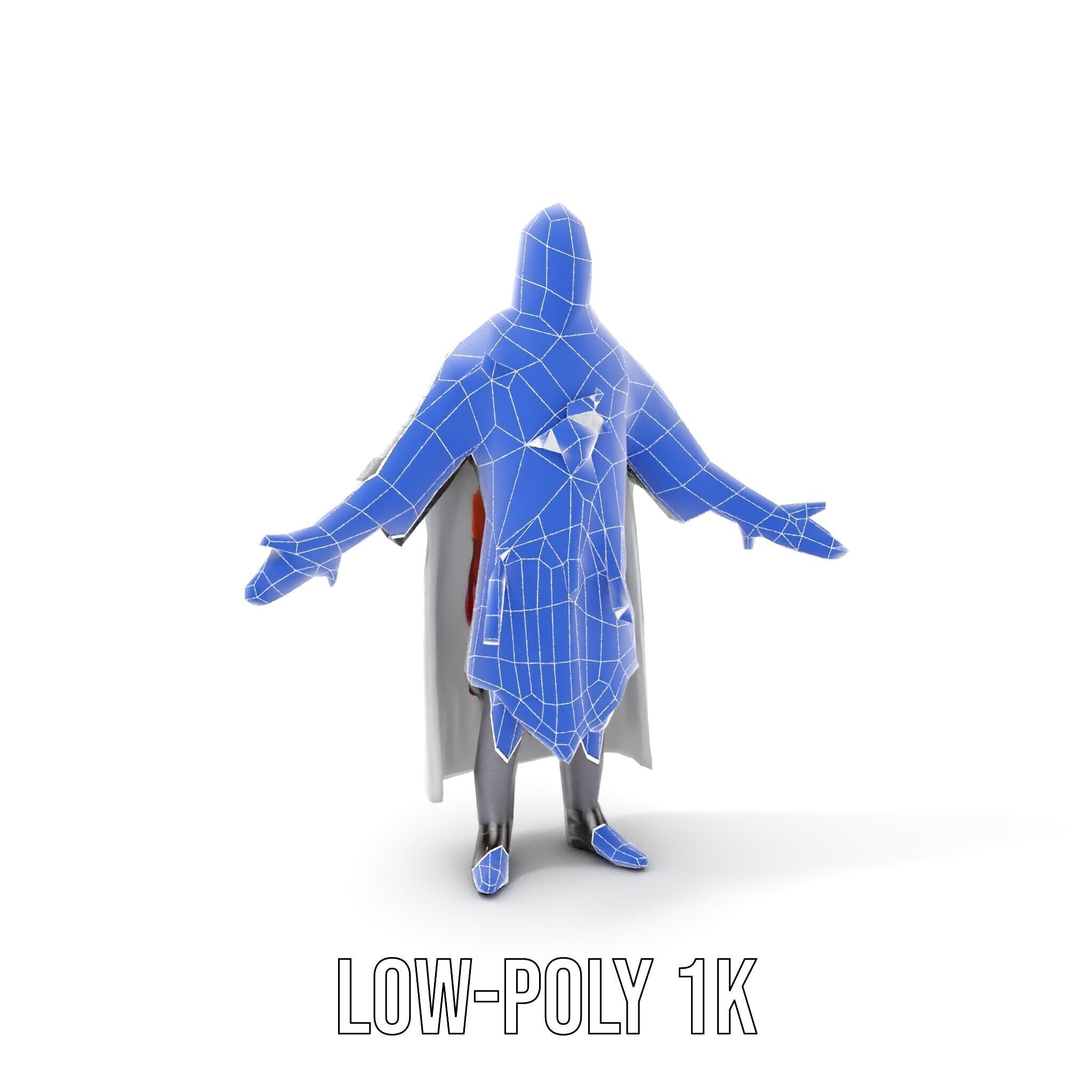 Medieval Knight Character Model Rigged and Animated Low-poly 3D model_19