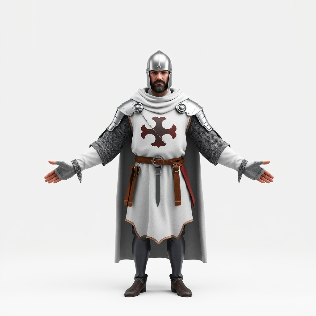 Medieval Knight Character Model Rigged and Animated Low-poly 3D model_3