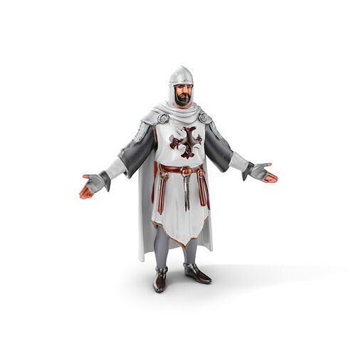 Medieval Knight Character Model Rigged and Animated Low-poly 3D model
