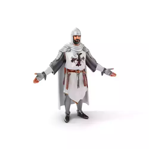 Medieval Knight Character Model Rigged and Animated