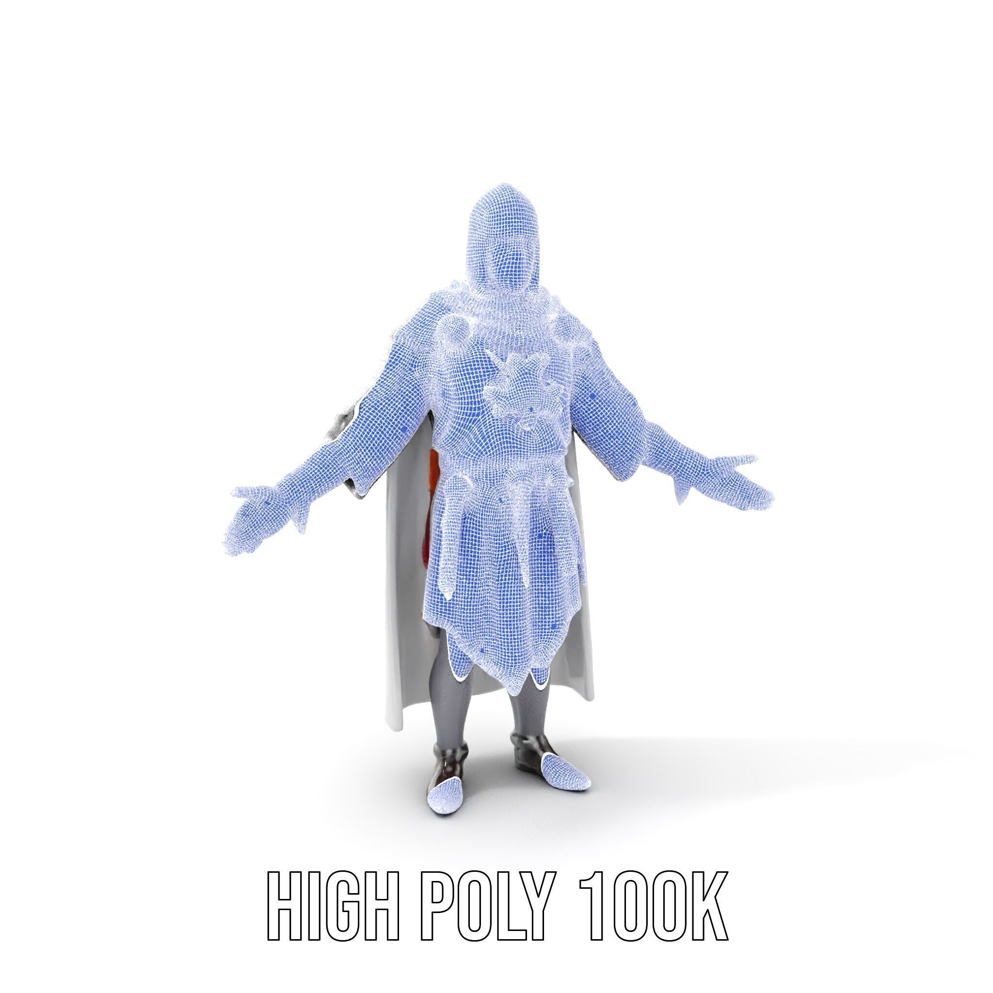 Medieval Knight Character Model Rigged and Animated Low-poly 3D model_5