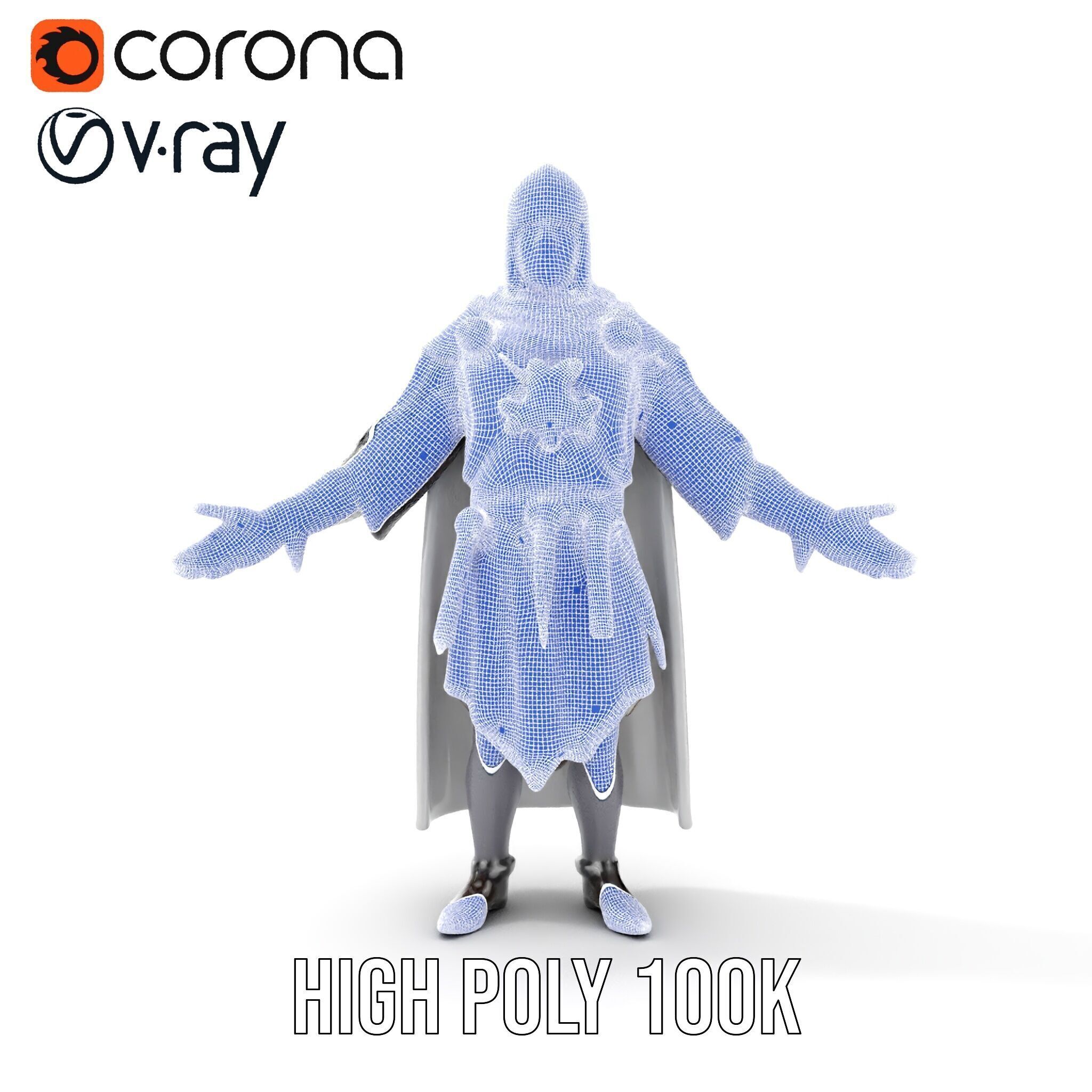 Medieval Knight Character Model Rigged and Animated Low-poly 3D model_40