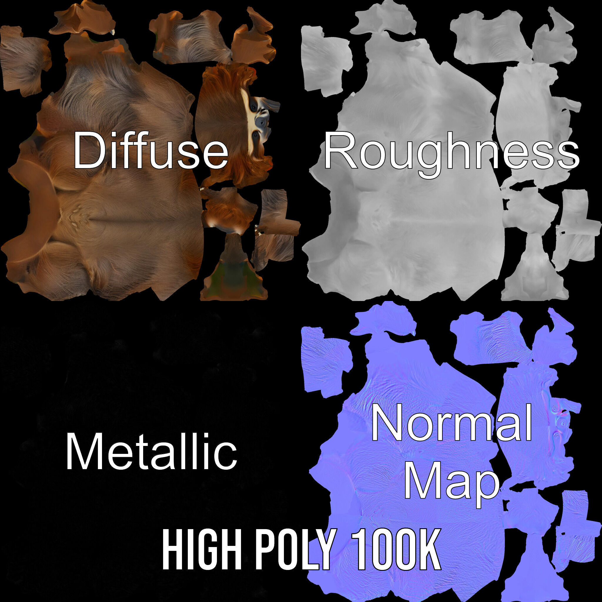 Sloth D model pack  Realistic and Detailed Low-poly 3D model_3