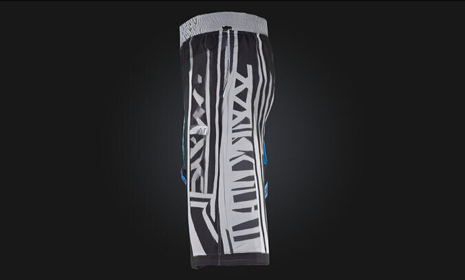 Futuristic Sport Shorts Sleek Athletic Wear  3D model 4