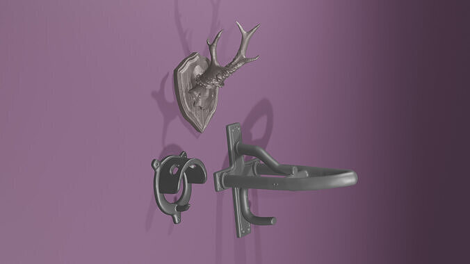 Modelhorse Tackroom Set Saddleholder Tackholder Antler 3D print model