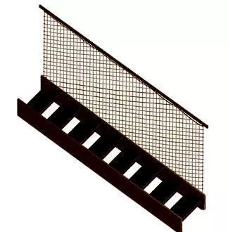 Stairs with net Free 3D model_0