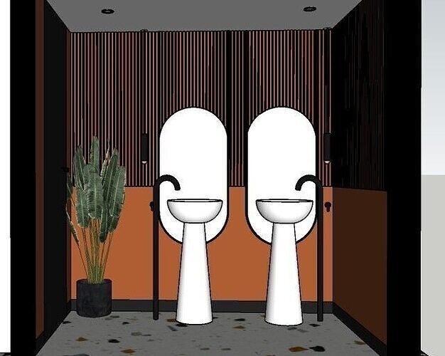 Sketchup model two bathrooms design  3D model