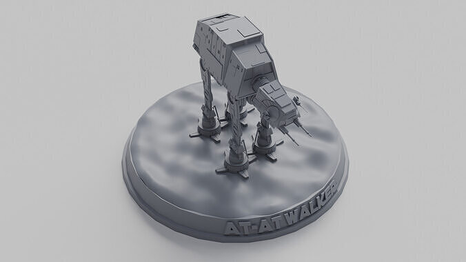 3D Printable AT AT Fighter Star Wars Low-poly 3D model