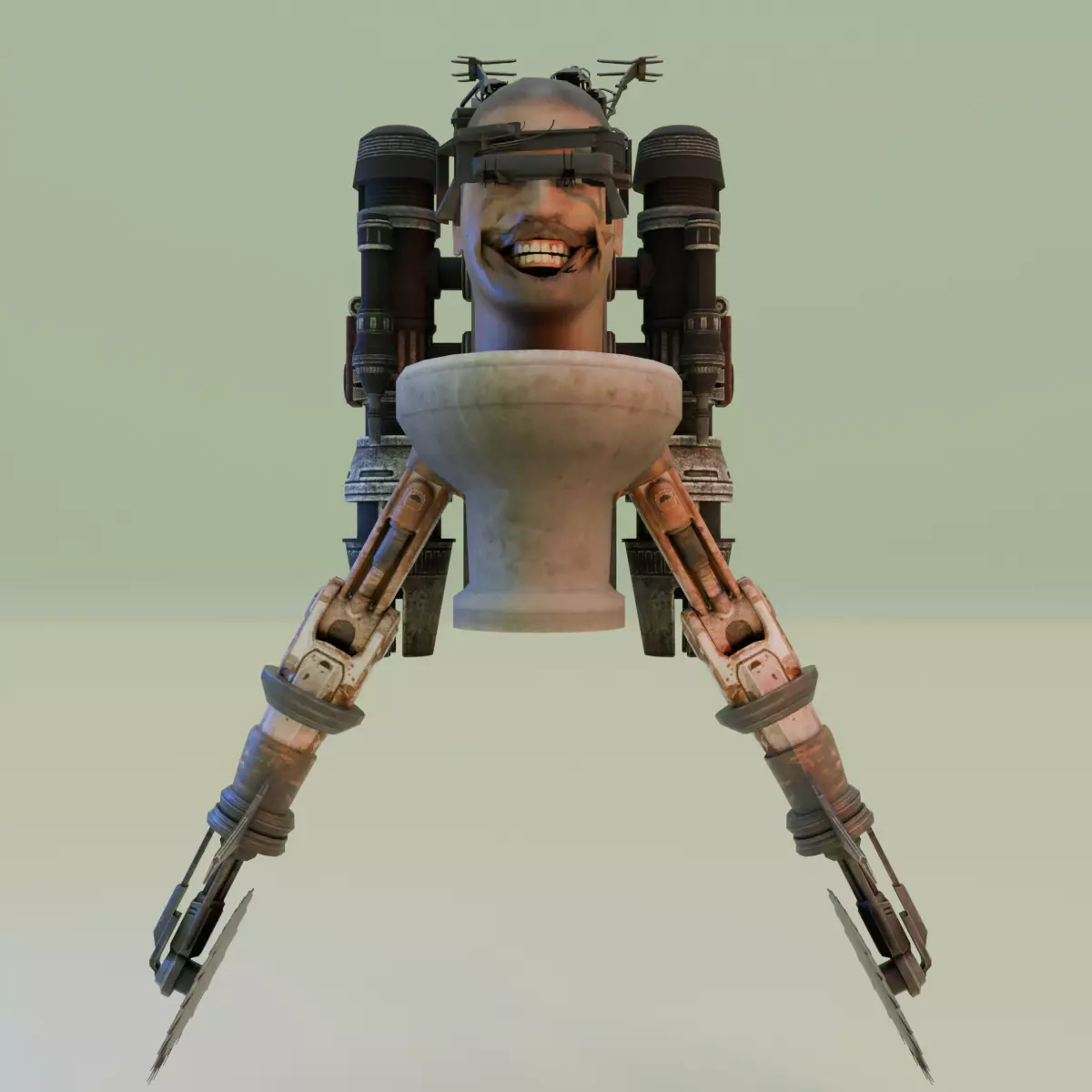 flying dual buzz saw skibidi toilet 3D model_0