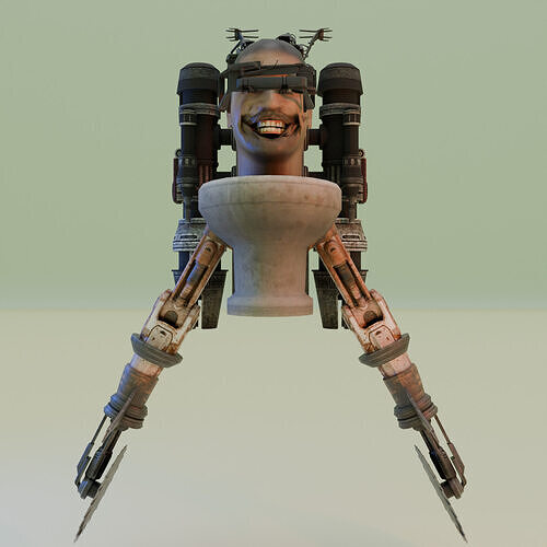 flying dual buzz saw skibidi toilet 3D model