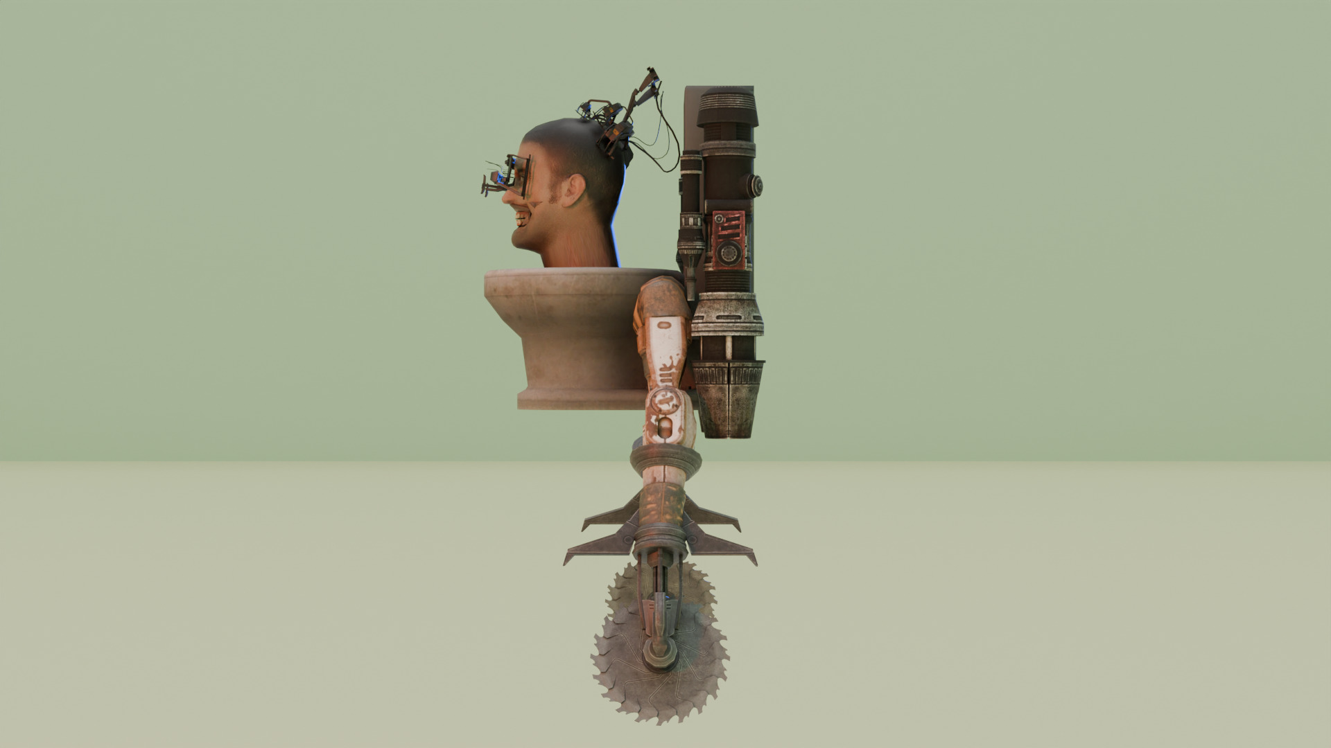 flying dual buzz saw skibidi toilet 3D model_2