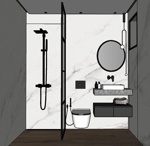 Bathrooms Sketchup model design 3D model