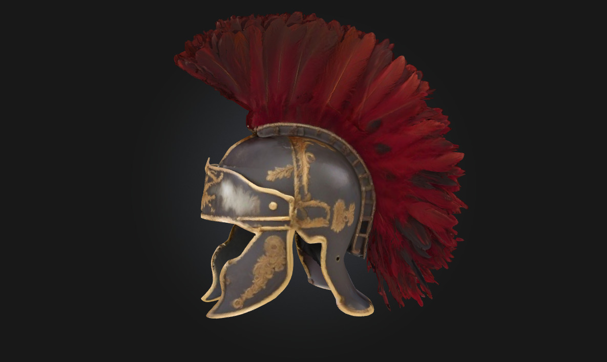 Centurion Glory Roman Officer Helmet Model 3D model_1