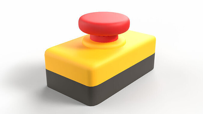 Emergency Button Low-poly 3D model