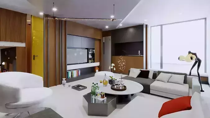 Modern Warm House floor 3 Interior 3D Scenes