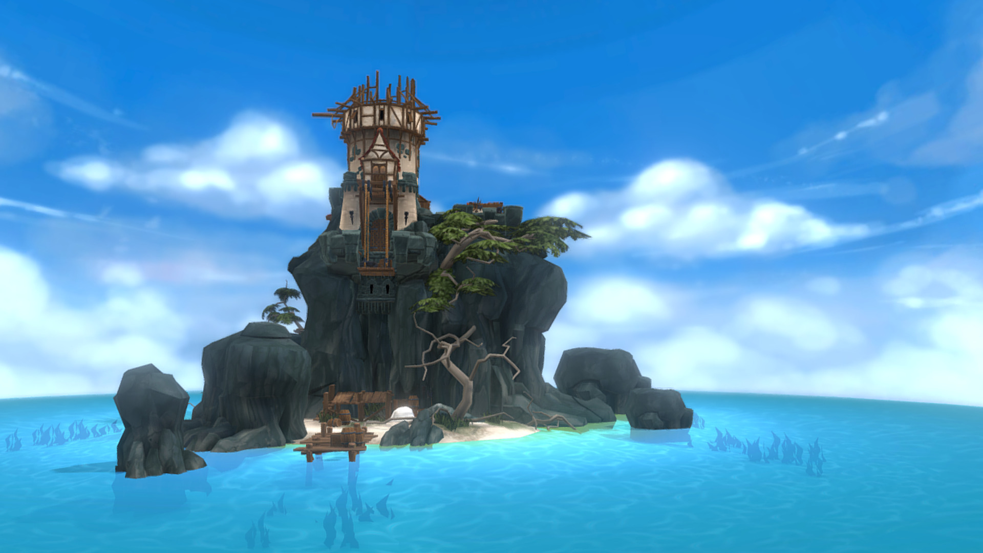 Island with house 3D model_4