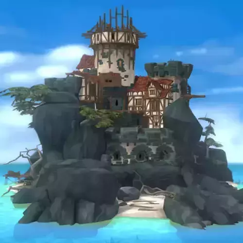Island with house