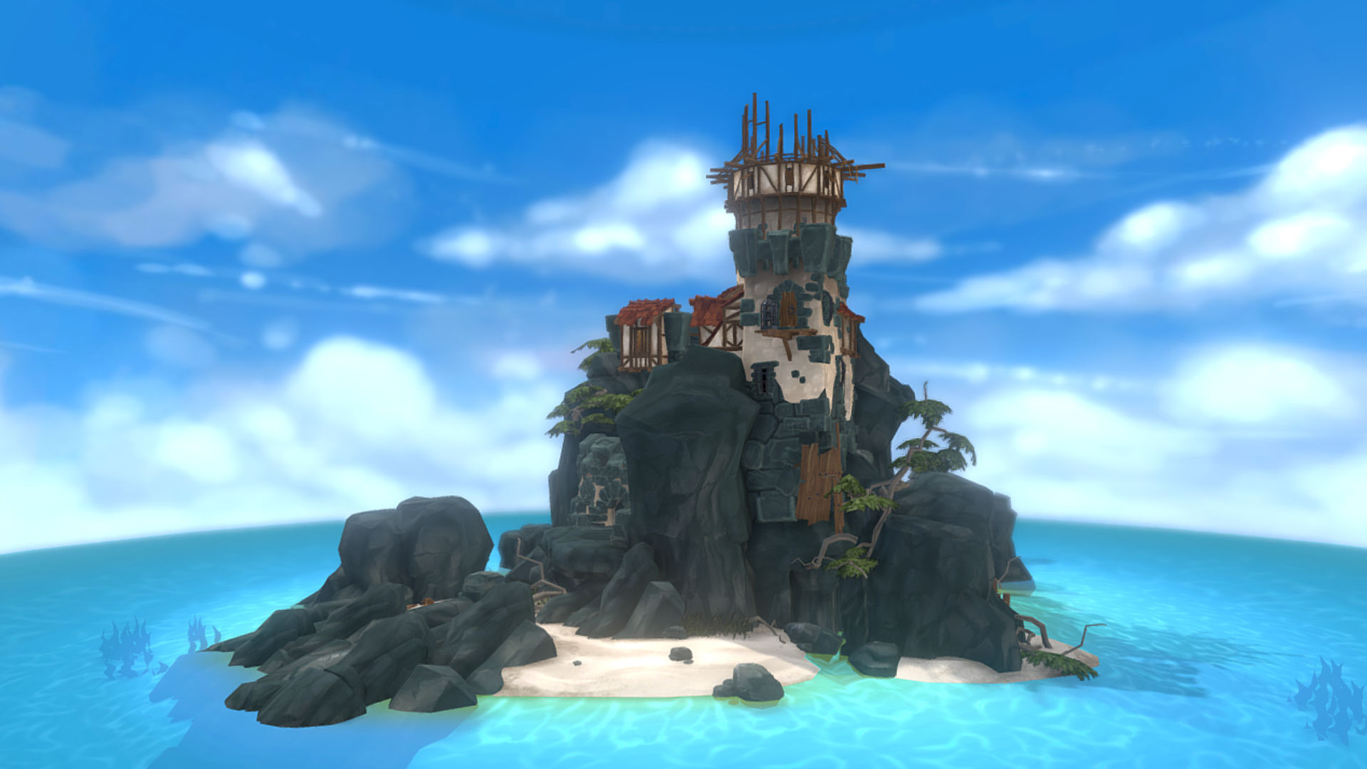 Island with house 3D model_2