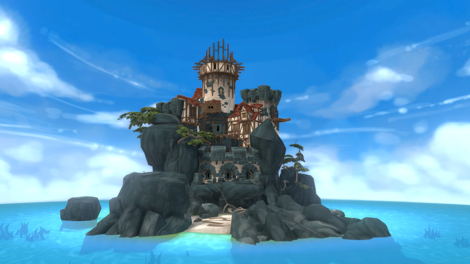 Island with house 3D model_1