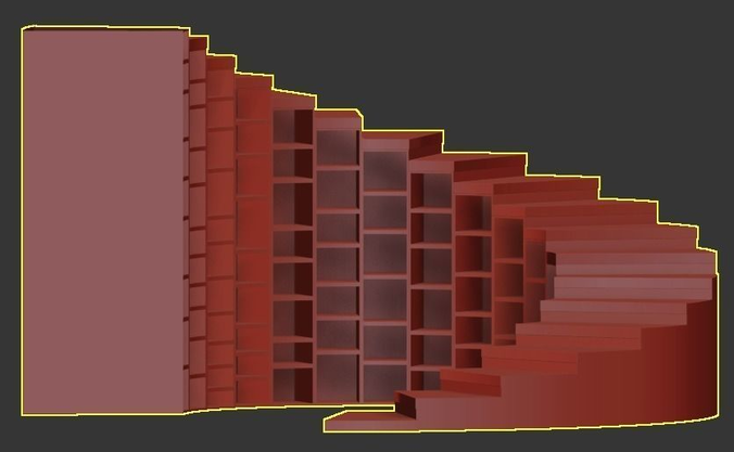 Spiral Bookstaircase Free 3D model