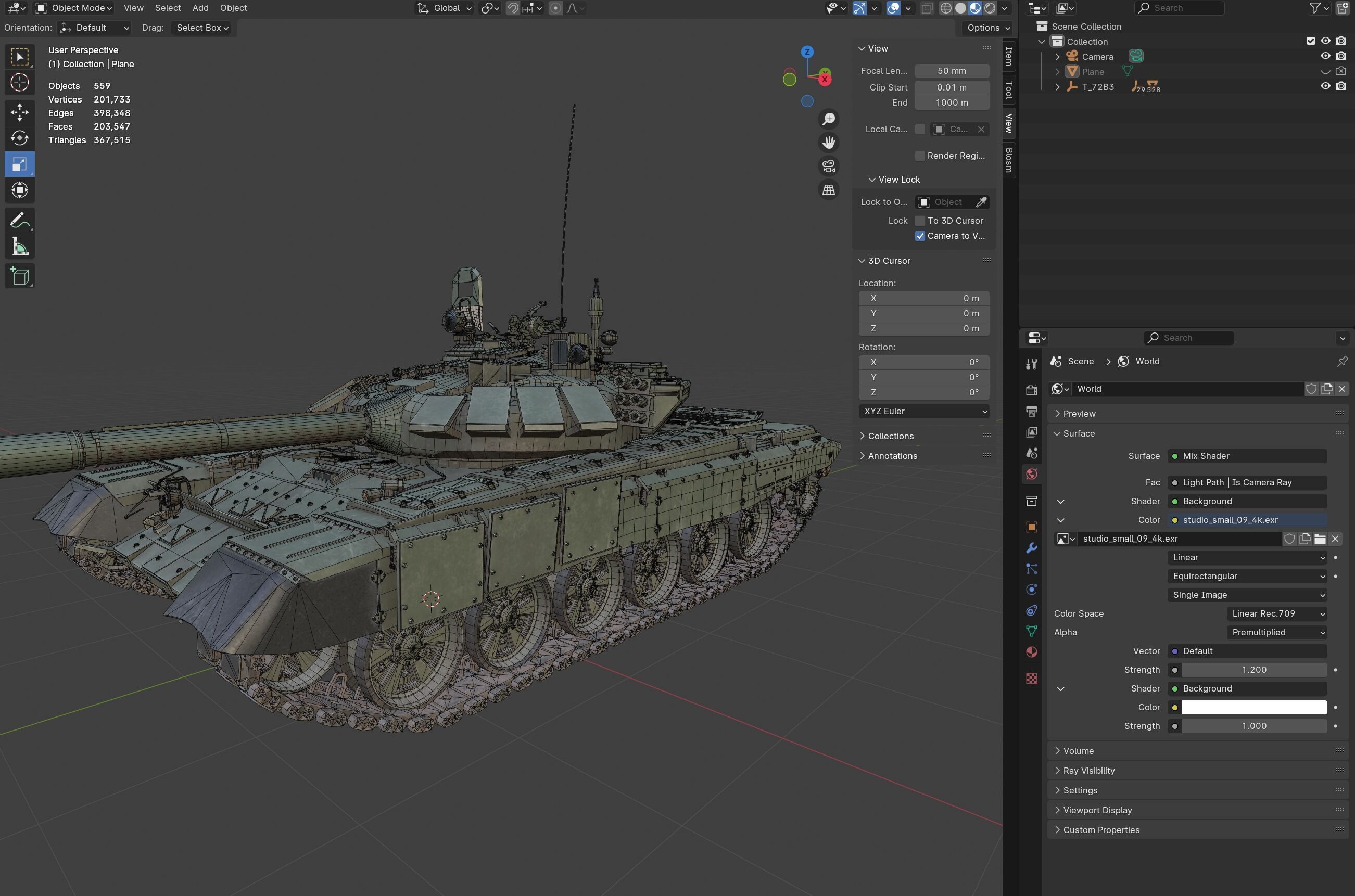 T 72 B3 Main Battle Tank Low-poly 3D model_10