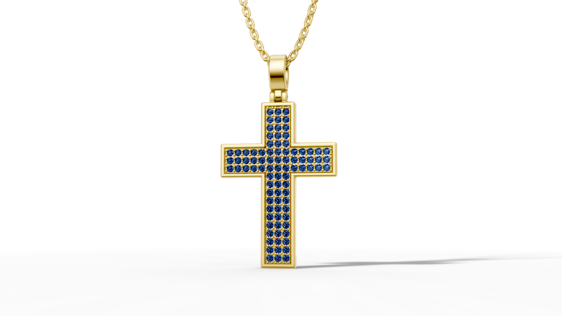 29mm Diamond Cross 3 Gem Rows  Classic Cross Pendant  3D print model_36