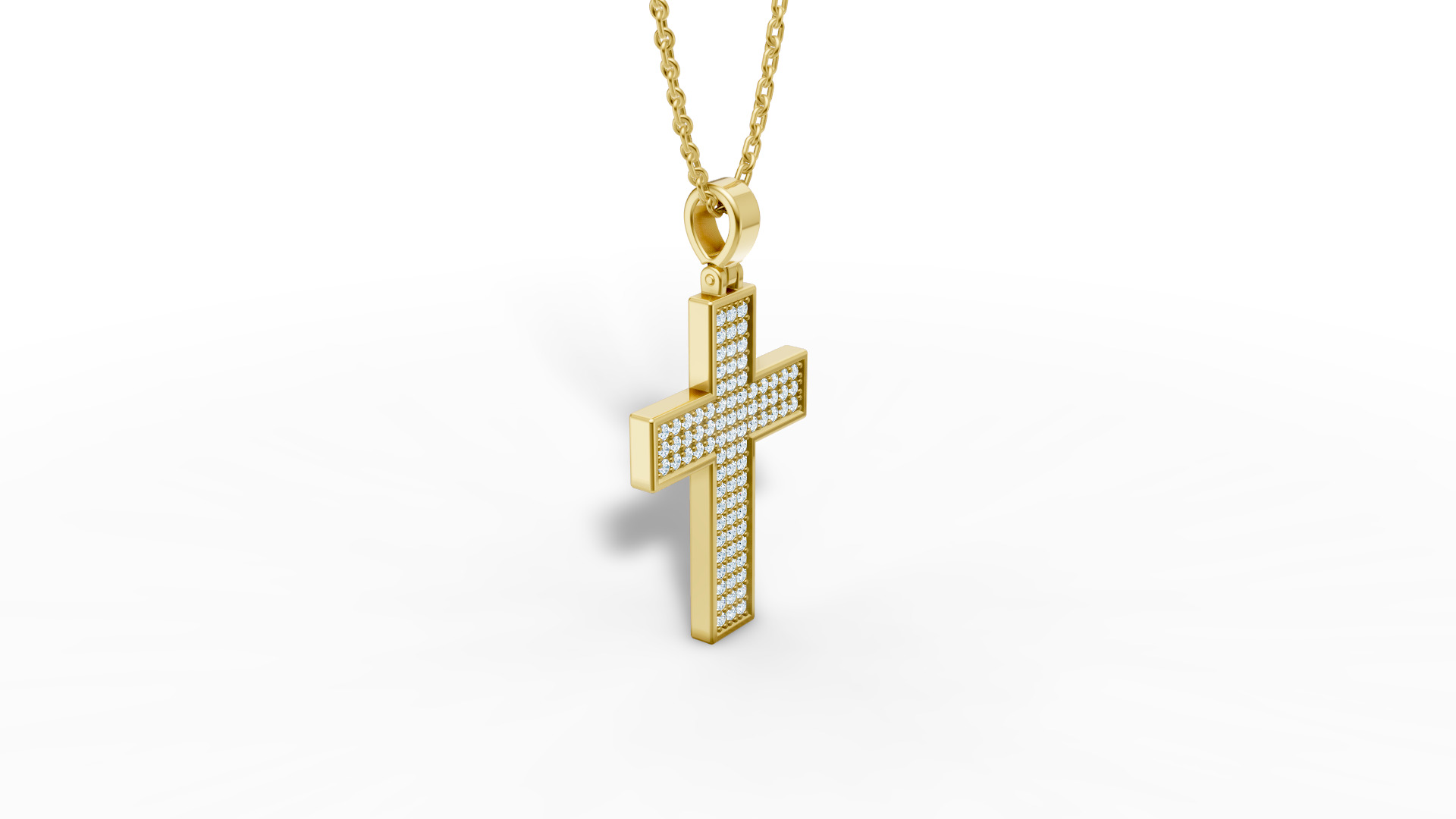 29mm Diamond Cross 3 Gem Rows  Classic Cross Pendant  3D print model_15