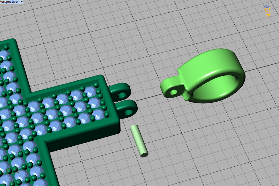 29mm Diamond Cross 3 Gem Rows  Classic Cross Pendant  3D print model_12