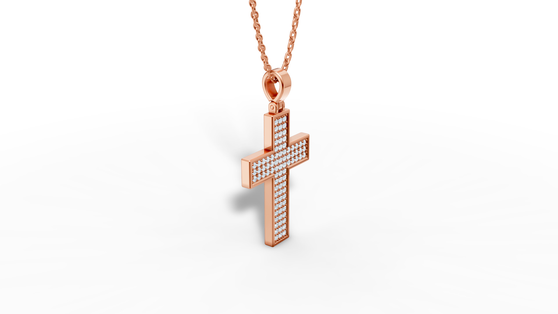 29mm Diamond Cross 3 Gem Rows  Classic Cross Pendant  3D print model_14