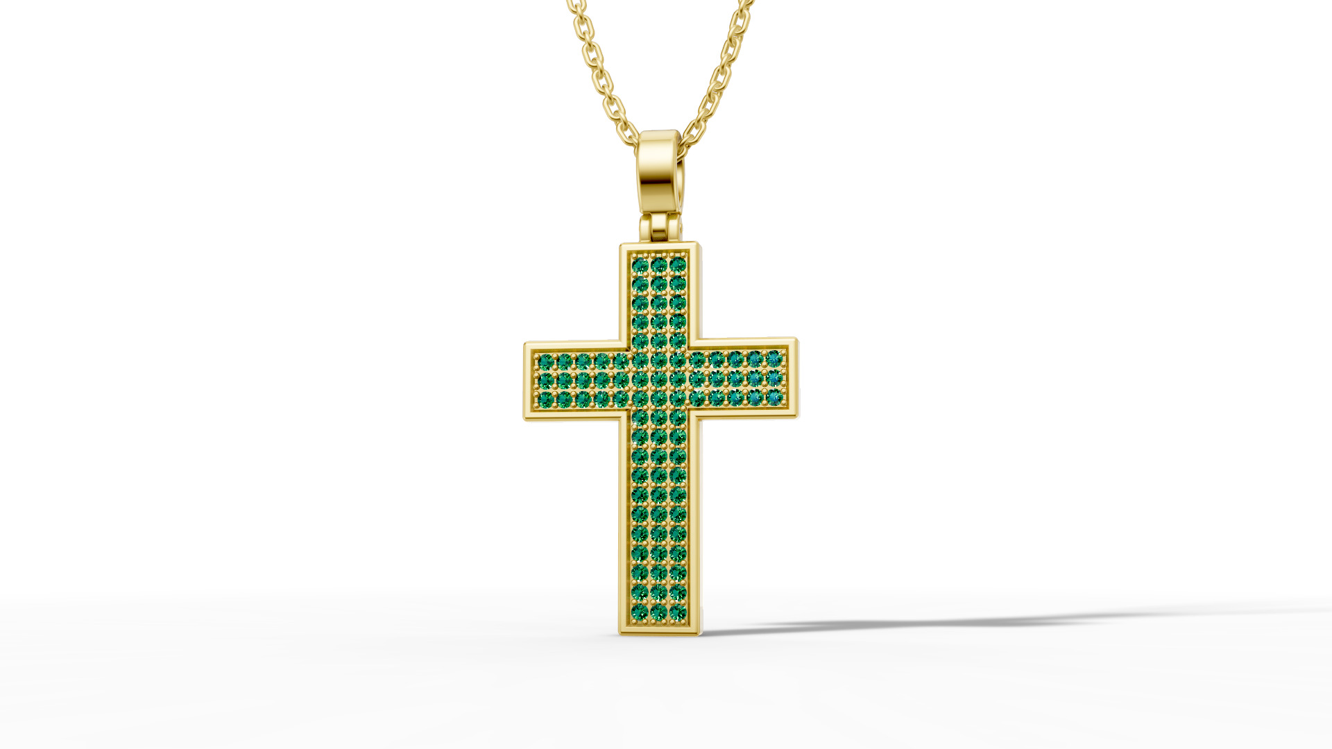 29mm Diamond Cross 3 Gem Rows  Classic Cross Pendant  3D print model_33