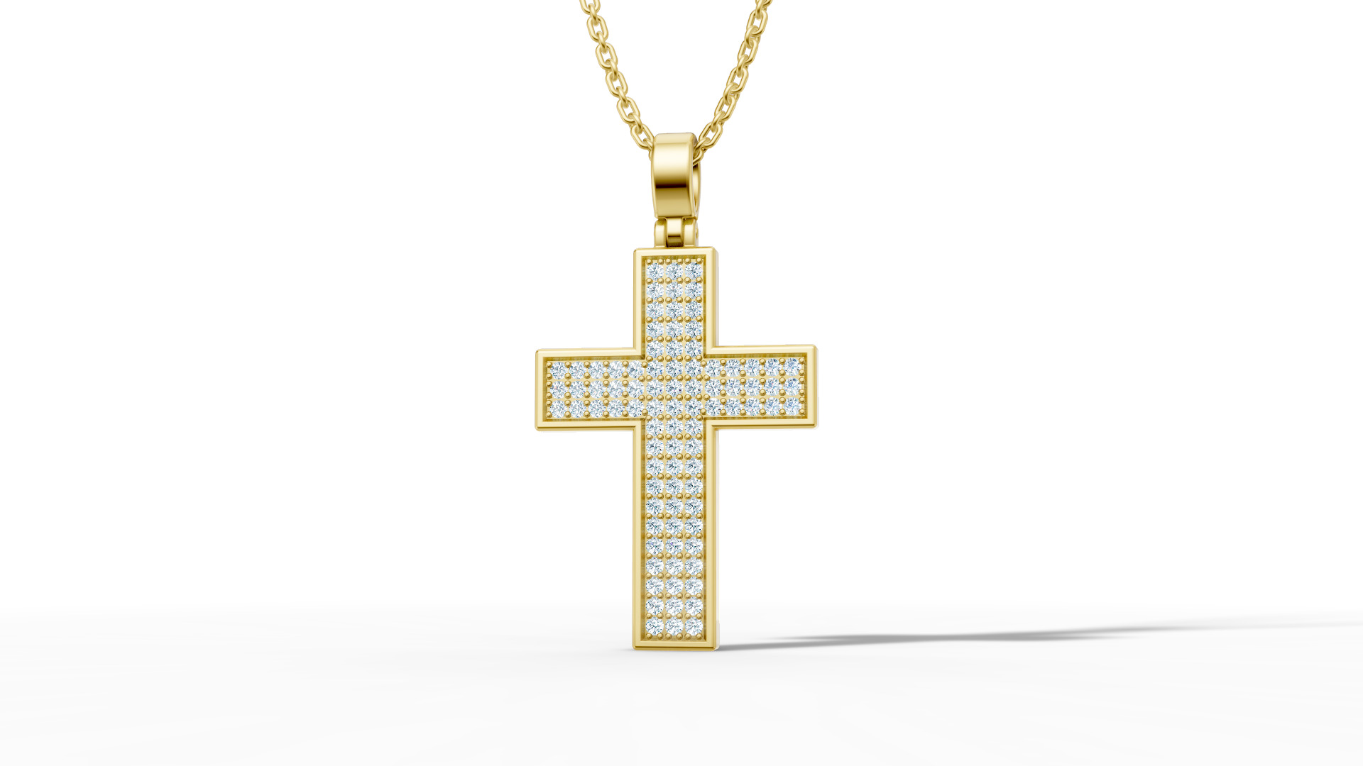 29mm Diamond Cross 3 Gem Rows  Classic Cross Pendant  3D print model_30