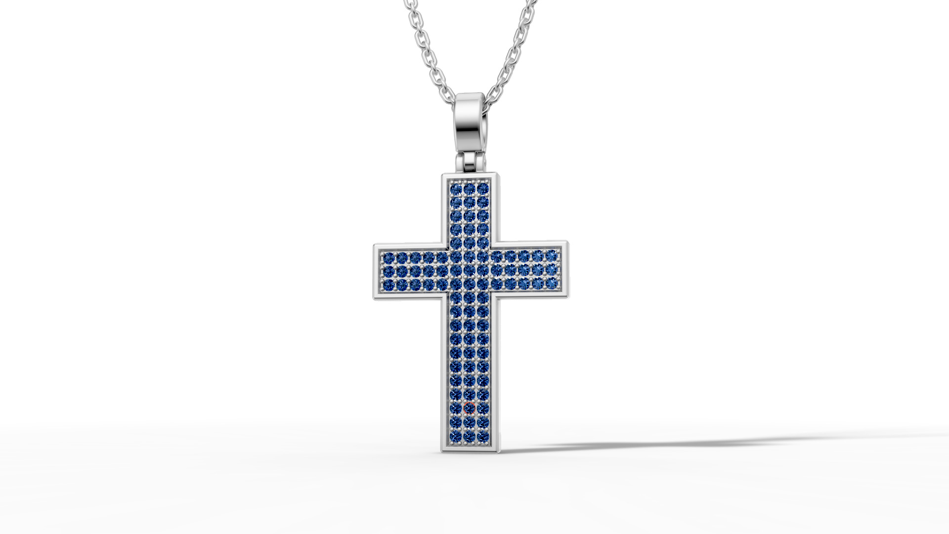 29mm Diamond Cross 3 Gem Rows  Classic Cross Pendant  3D print model_35