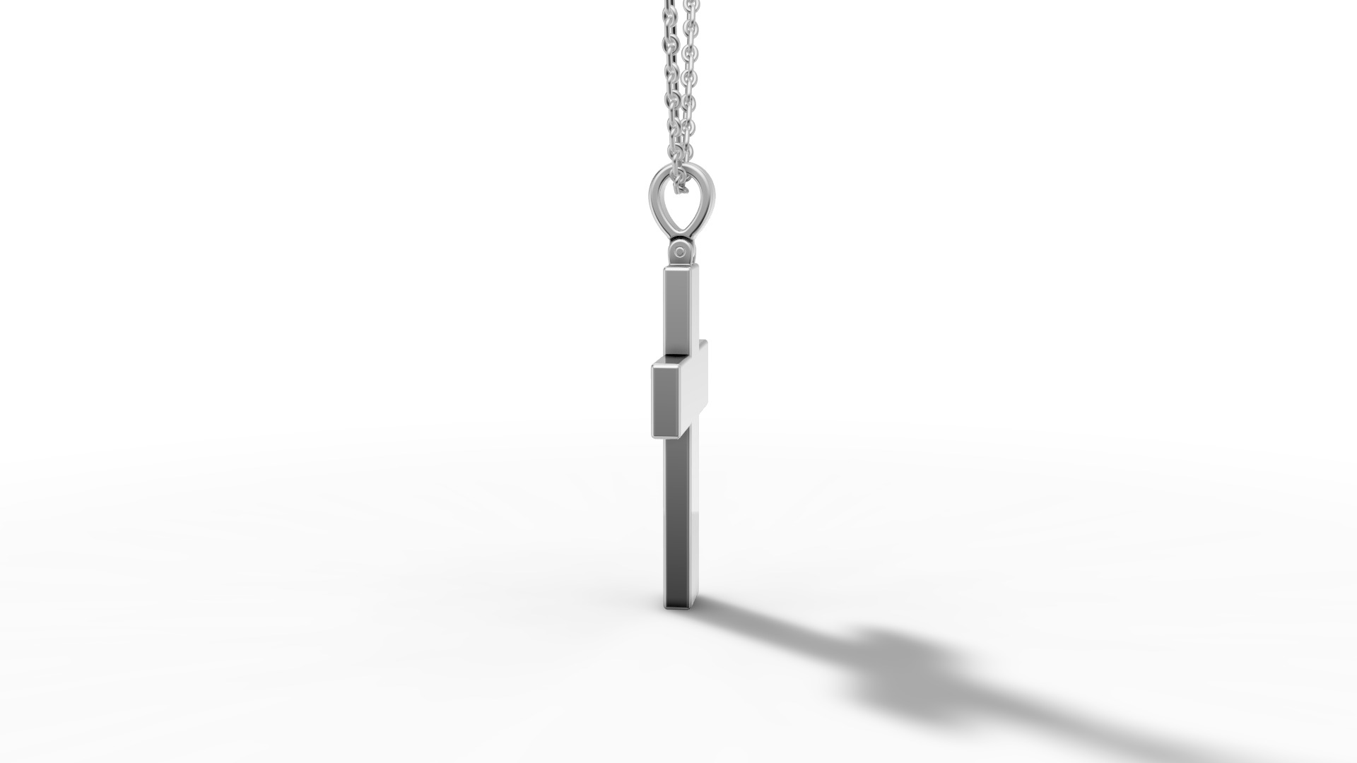 29mm Diamond Cross 3 Gem Rows  Classic Cross Pendant  3D print model_22