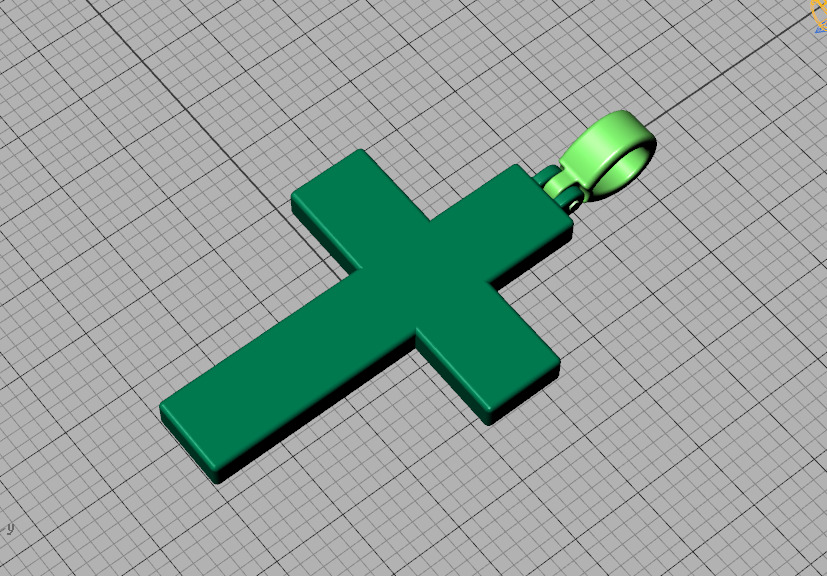 29mm Diamond Cross 3 Gem Rows  Classic Cross Pendant  3D print model_45